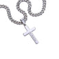 To My Son Love You Forever Personalized Steel Cross Necklace on Cuban Change