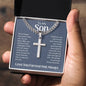 To My Son Love You Forever Personalized Steel Cross Necklace on Cuban Change