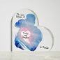 Love Between Father and Daughter Printed Heart Shaped Acrylic Plaque