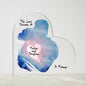 Love Between Father and Daughter Printed Heart Shaped Acrylic Plaque