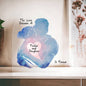 Love Between Father and Daughter Printed Heart Shaped Acrylic Plaque