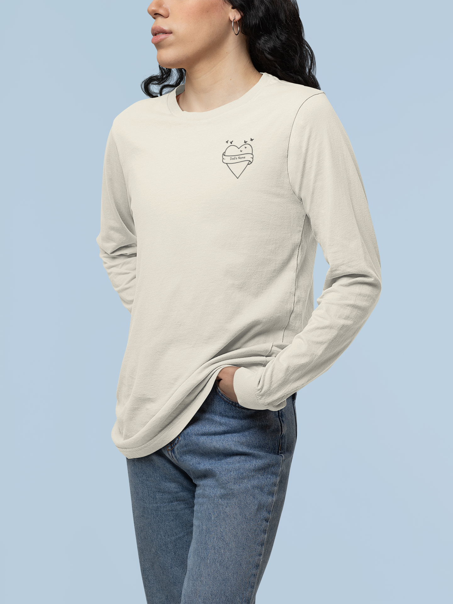 Personalized I Am Not A Normal Girl 3 Dad Angel Banner Heart Long SleeveG540 LS T-Shirt 5.3 oz.