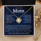 To My Loving Mom Love Knot Necklace
