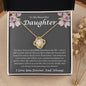 To My Beautifyl Daughter Incredible Blessing Love Knot Necklace
