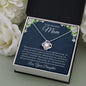 To My Beautiful Mom, From Daughter Love Knot Necklace