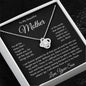 To My Beautiful Mother, You Are My World, Love Your Son Love Knot Necklace
