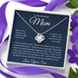 To My Beautiful Mom, Love Your Son Love Knot Necklace