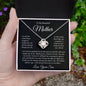 To My Beautiful Mother, You Are My World, Love Your Son Love Knot Necklace