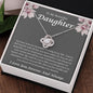 To My Beautifyl Daughter Incredible Blessing Love Knot Necklace