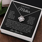 To My Beautiful Mother, You Are My World, Love Your Son Love Knot Necklace