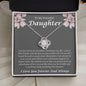 To My Beautifyl Daughter Incredible Blessing Love Knot Necklace