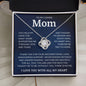 To My Loving Mom Love Knot Necklace