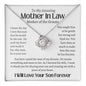 Mother In Law, Mother Of The Groom Love Knot Necklace