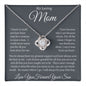 My Loving Mom, Love You Forever, Your Son Love Knot Necklace