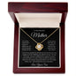 To My Beautiful Mother, You Are My World, Love Your Son Love Knot Necklace