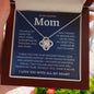 To My Loving Mom Love Knot Necklace