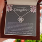 To My Beautifyl Daughter Incredible Blessing Love Knot Necklace
