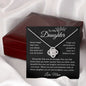 To My Daughter Straighten Your Crown Love Knot Necklace