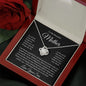 To My Beautiful Mother, You Are My World, Love Your Son Love Knot Necklace