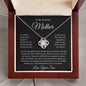 To My Beautiful Mother, You Are My World, Love Your Son Love Knot Necklace