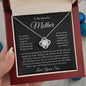 To My Beautiful Mother, You Are My World, Love Your Son Love Knot Necklace