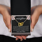 To My Beautiful Daughter Never Forget That I Love You Interlocking Hearts Necklace