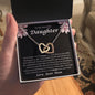 To My Beautiful Daughter Never Forget That I Love You Interlocking Hearts Necklace