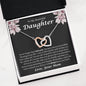 To My Beautiful Daughter Never Forget That I Love You Interlocking Hearts Necklace