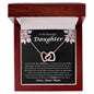 To My Beautiful Daughter Never Forget That I Love You Interlocking Hearts Necklace