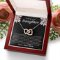 To My Beautiful Daughter Never Forget That I Love You Interlocking Hearts Necklace