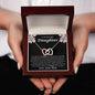 To My Beautiful Daughter Never Forget That I Love You Interlocking Hearts Necklace