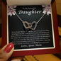 To My Beautiful Daughter Never Forget That I Love You Interlocking Hearts Necklace