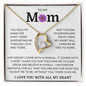 To My Mom, Life Doesn't Come With A Manual Forever Love Necklace