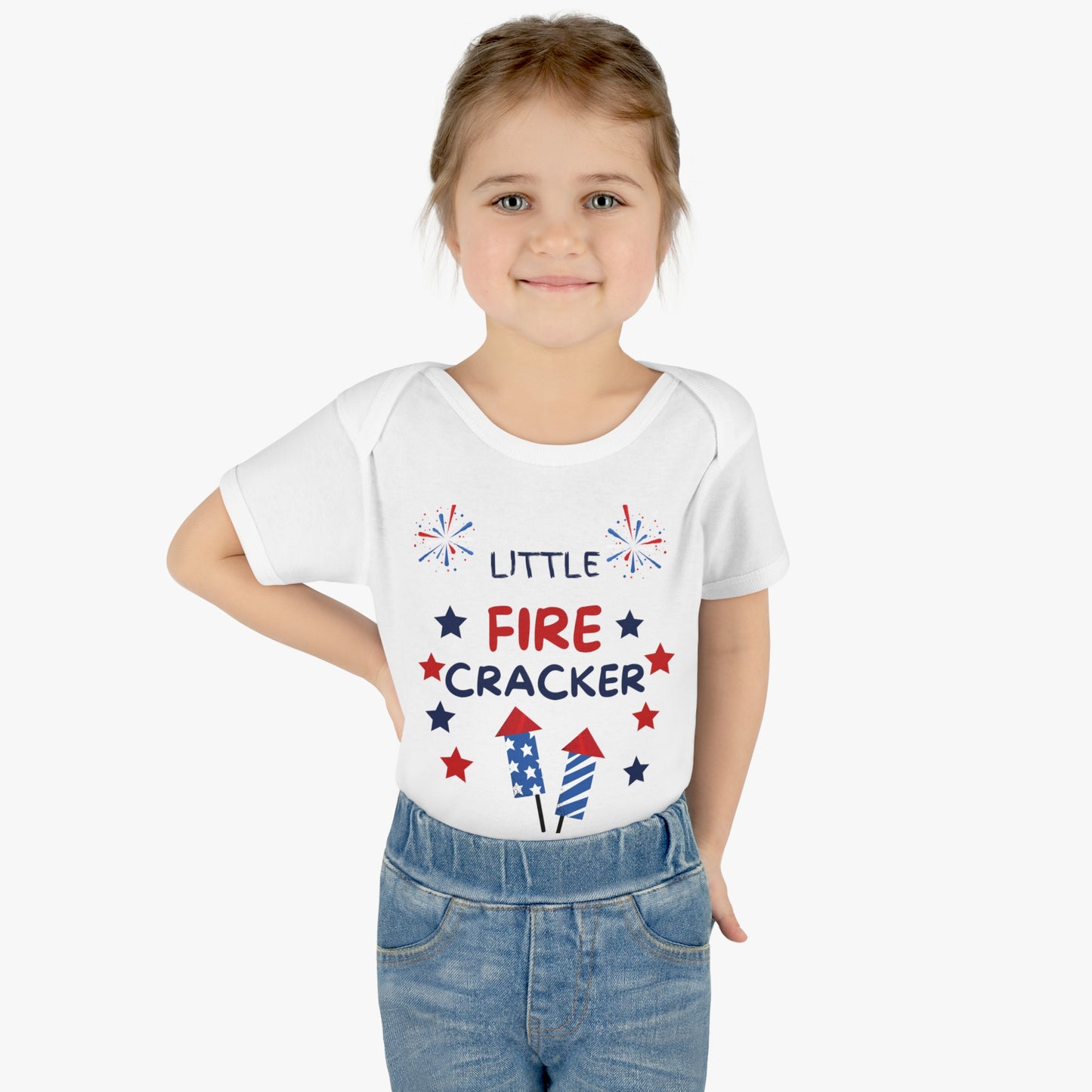 Little Fire Cracker Infant Baby Rib Bodysuit