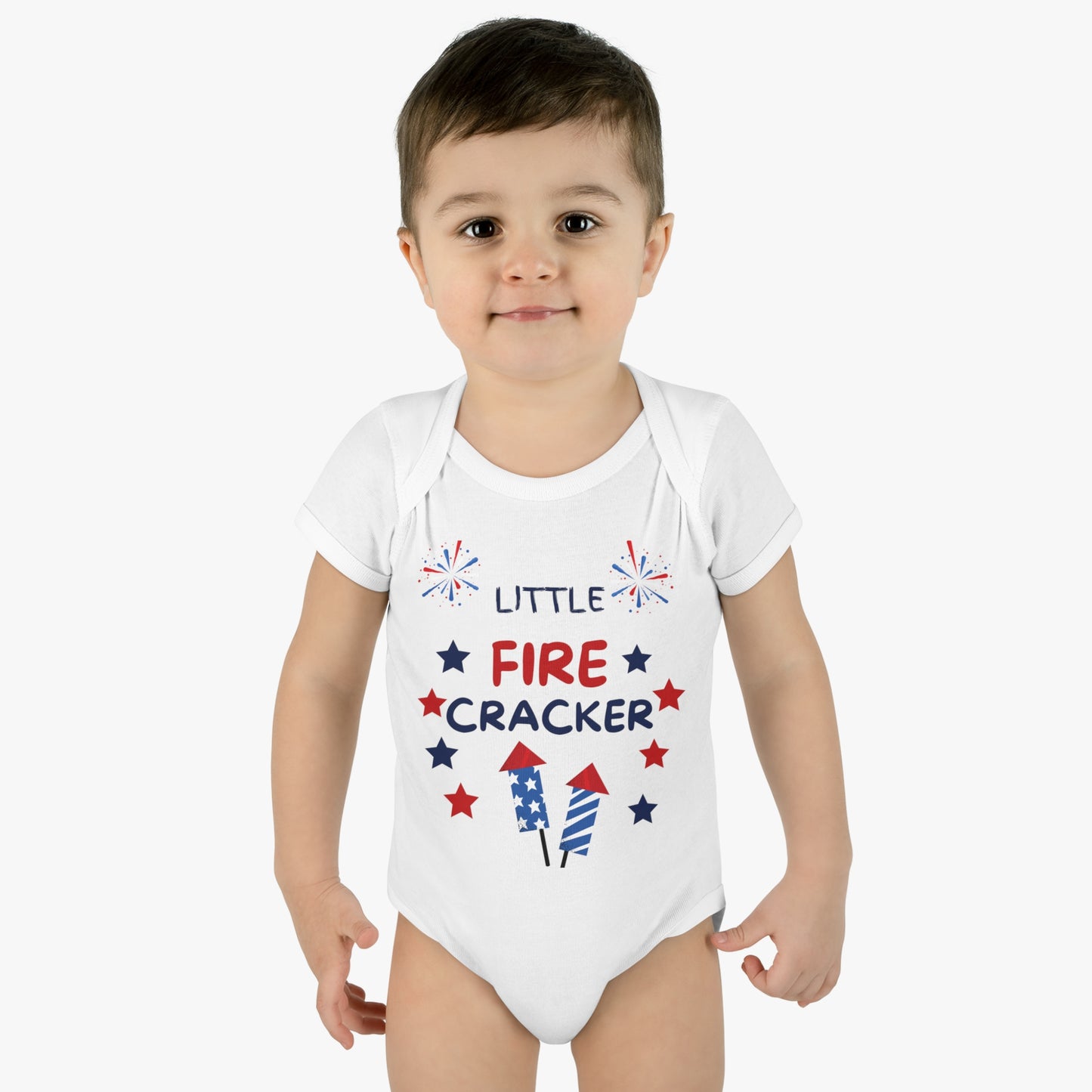 Little Fire Cracker Infant Baby Rib Bodysuit