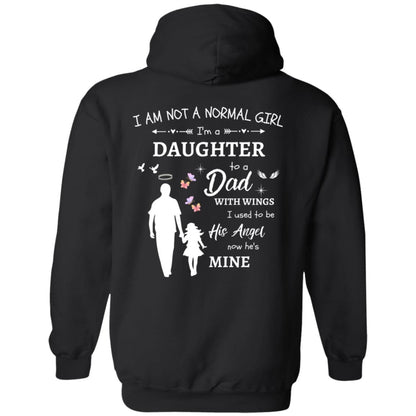 Personalized I Am Not A Normal Girl 3 Dad Is My Angel G185 Pullover Hoodies