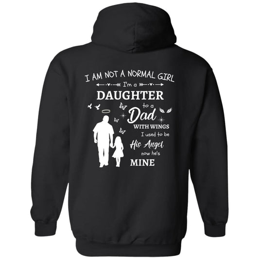 I Am Not A Normal Girl 3 Dad Angel G185 Pullover Hoodie Black