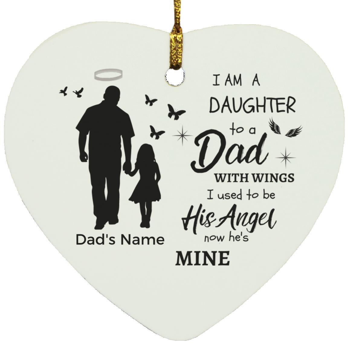 Personalized I Am Not A Normal Girl Dad Angel SUBORNH Heart Ornaments