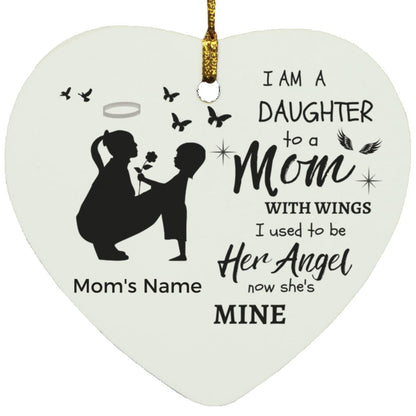 Personalized I Am Not A Normal Girl Mom Angel 6,7 and 8 SUBORNH Heart Ornaments