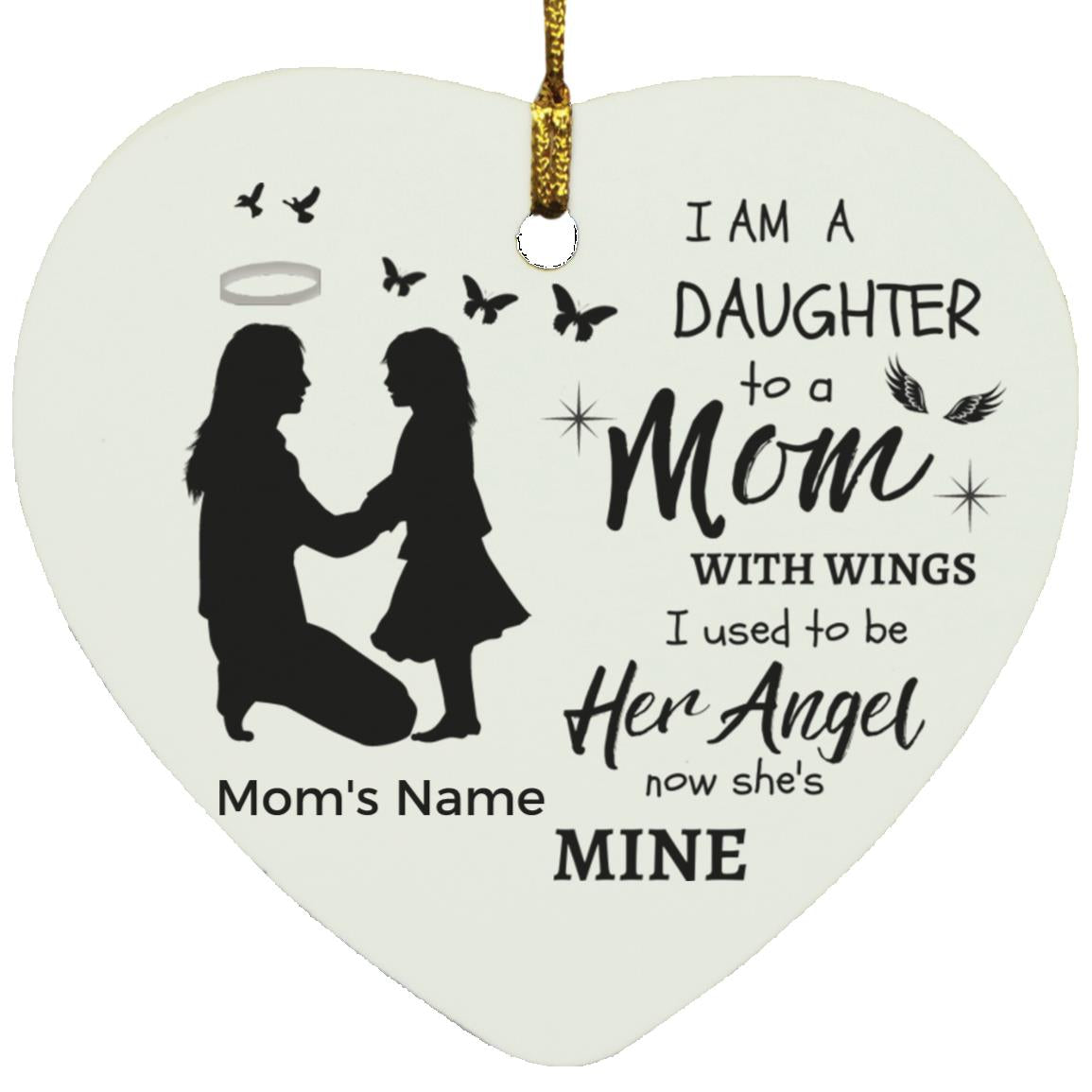 Personalized I Am Not A Normal Girl Mom Angel 6,7 and 8 SUBORNH Heart Ornaments