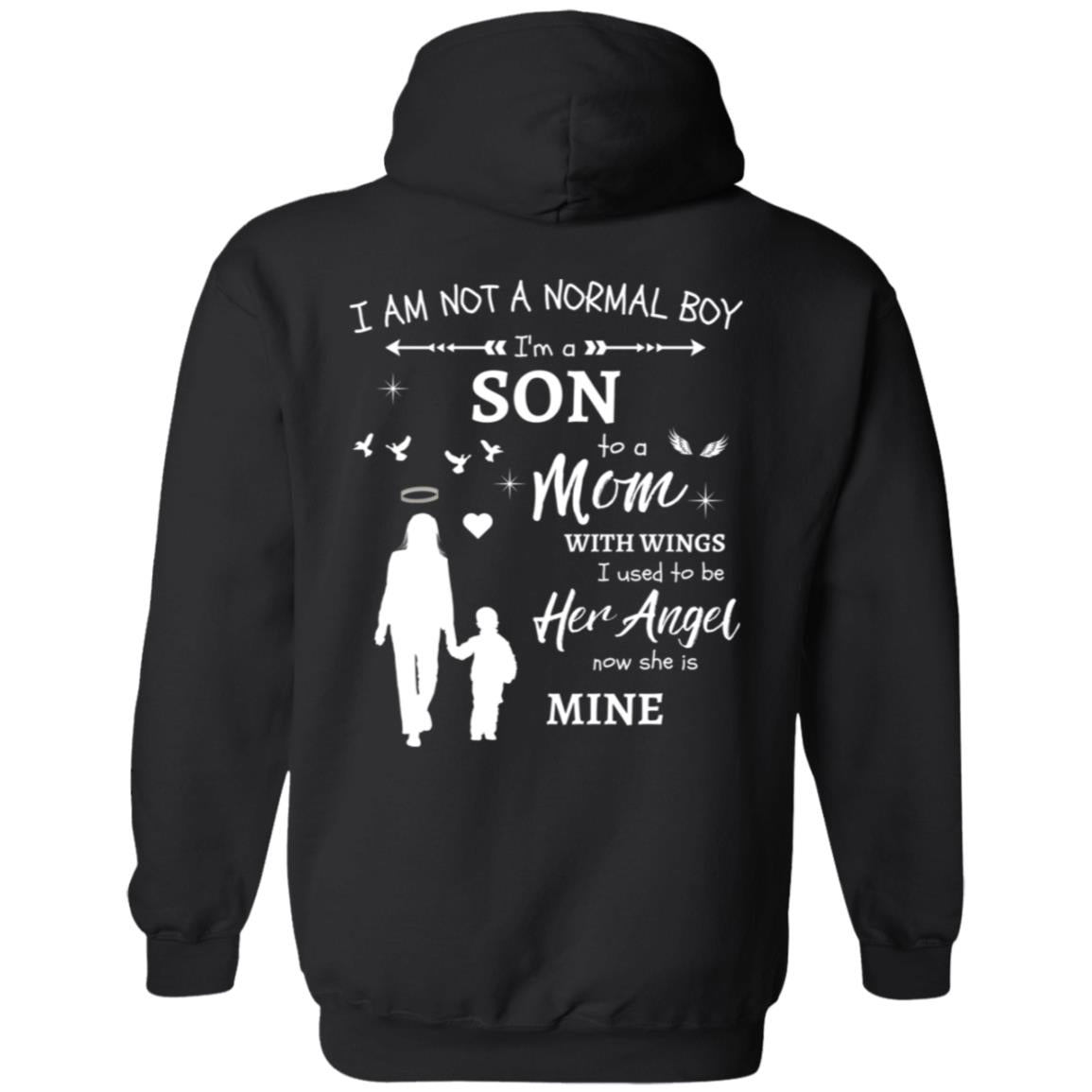 Personalized I Am Not A Normal Boy Mom Angel G185 Pullover Hoodie