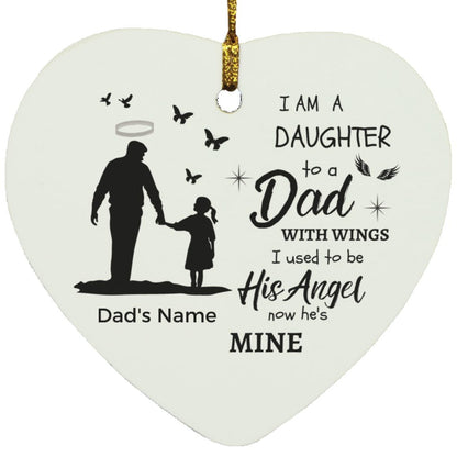 Personalized I Am Not A Normal Girl Dad Angel SUBORNH Heart Ornaments