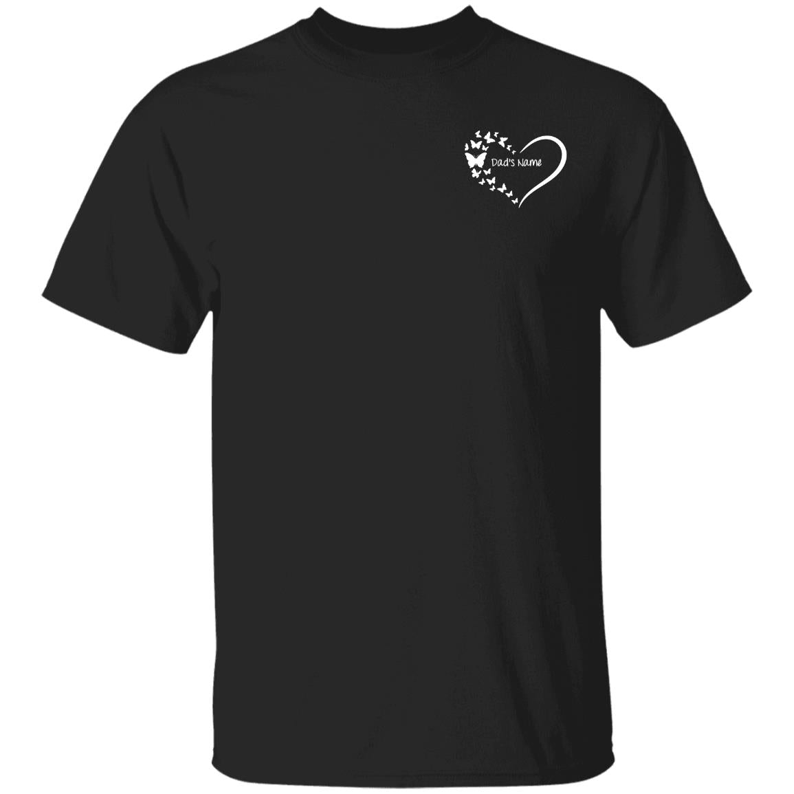 Personalized I Am Not A Normal Girl 3 Dad Angel G500 5.3 oz. Black T-Shirt with Dad's Name Over Her Heart