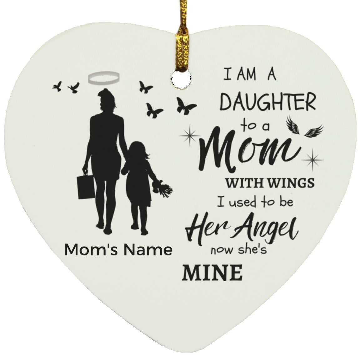 Personalized I Am Not A Normal Girl Mom Angel 6,7 and 8 SUBORNH Heart Ornaments