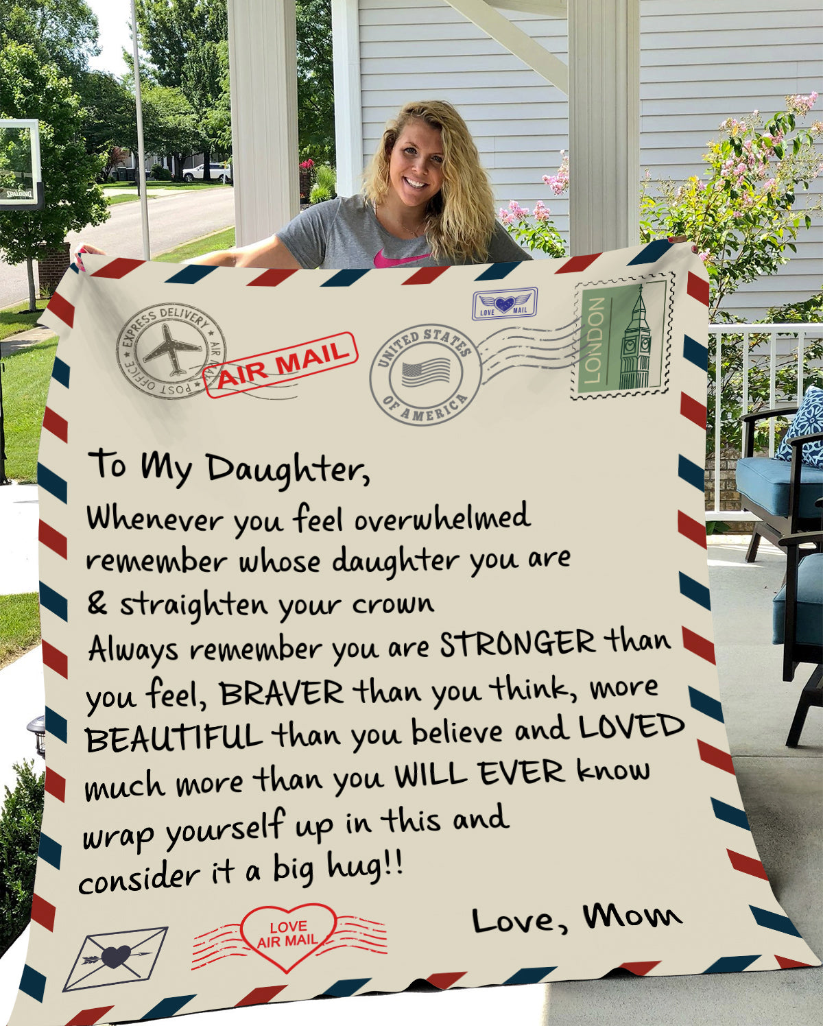 To My Daughter Love Air Mail Collection Cozy Plush Blankets