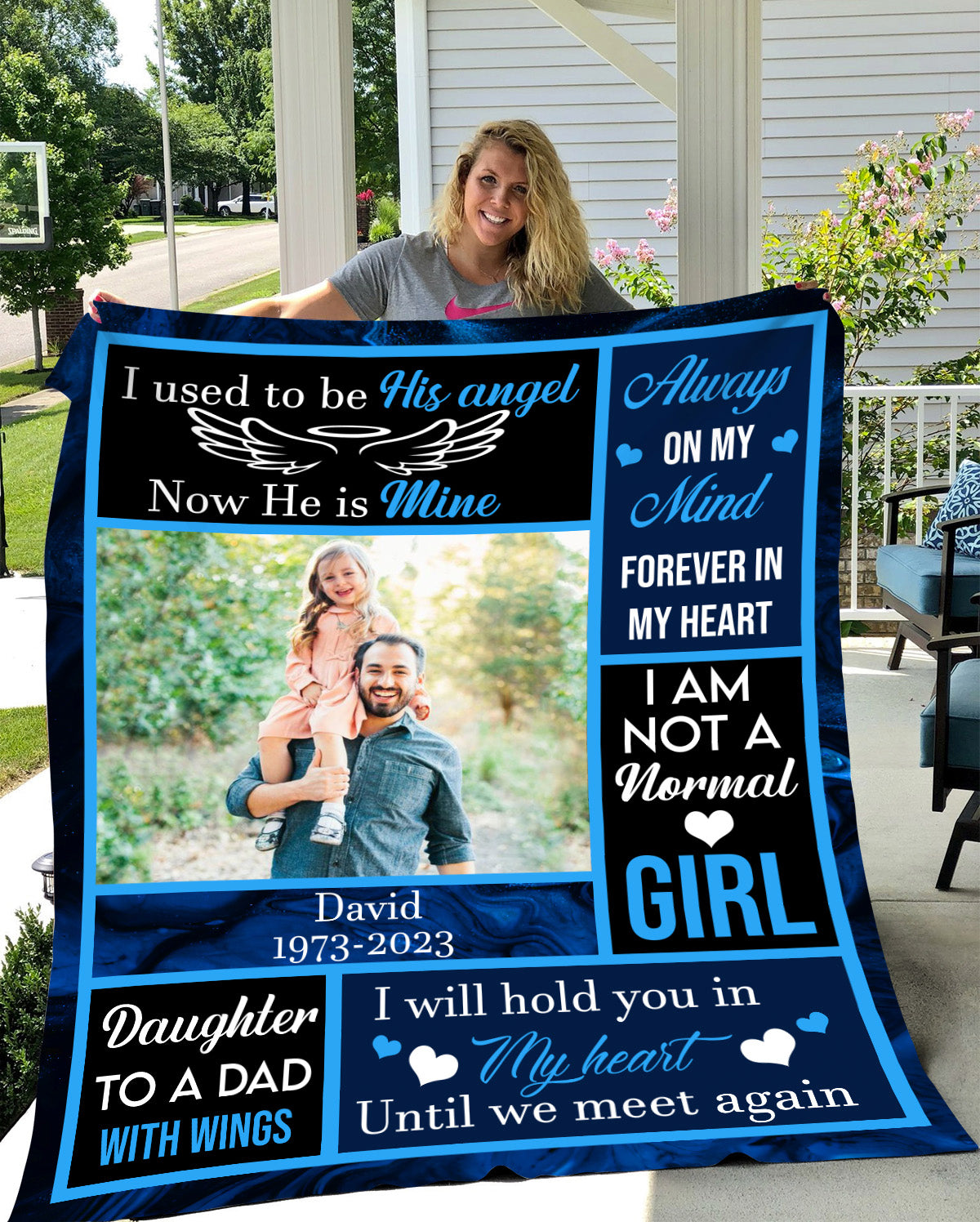 Personalized I Used To Be His Angel I Am Not A Normal Girl Cozy Plush Fleece Blanket – 50×60