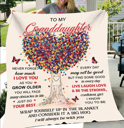 TO MY GRANDDAUGHTER LOVE TREE COZY PLUSH BLANKETS