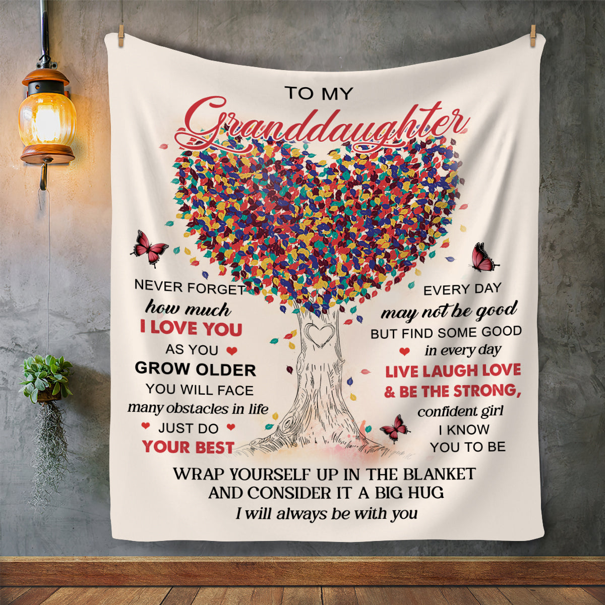 TO MY GRANDDAUGHTER LOVE TREE COZY PLUSH BLANKETS