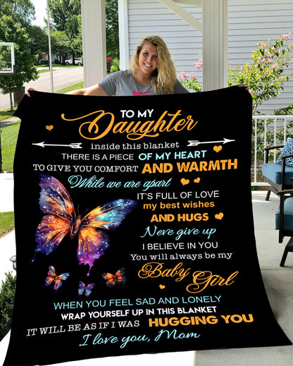 To My Daughter Piece of My Heart New Design VPM Cozy Plush Fleece Blanket - 50x60