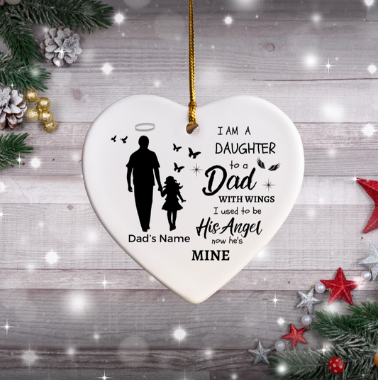 Personalized I Am Not A Normal Girl Dad Angel SUBORNH Heart Ornaments